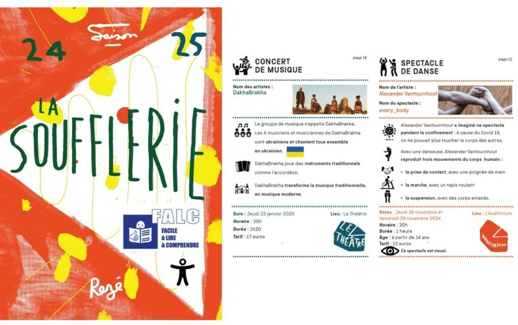 extrait du programme de la saison 2024-2025 de la salle de la Soufflerie en FALC